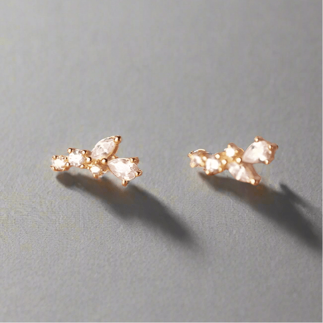 Burski Jewelry Arany Ág formájú különleges sterling ezüst fülbevaló