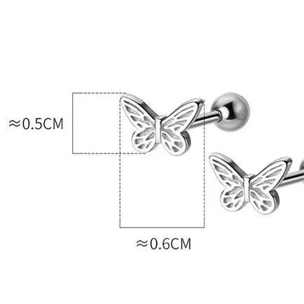 Ohrringe aus Sterlingsilber in Form eines Mini-Schmetterlings