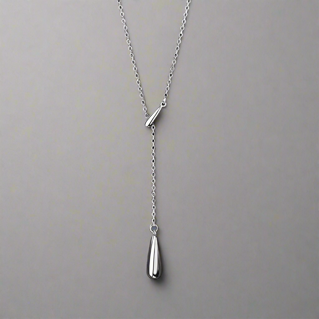 Sterling silver necklace in the shape of a drop of water