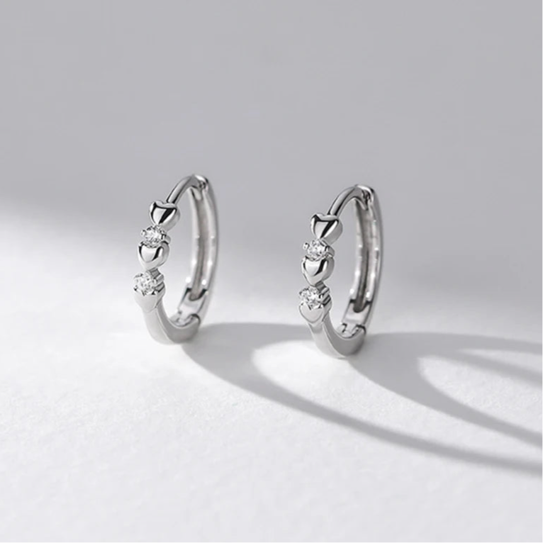 Sterling silver earrings with a special heart pattern