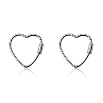 Heart-shaped sterling silver earrings