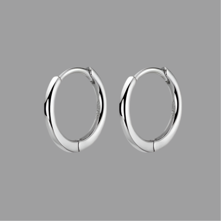 Minimalist sterling silver hoop earrings in several sizes