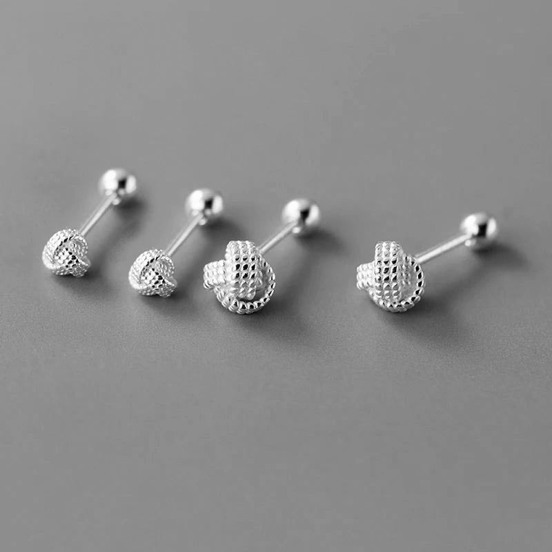 Sterling silver earrings with a special knot effect