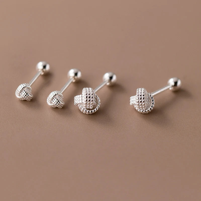 Sterling silver earrings with a special knot effect