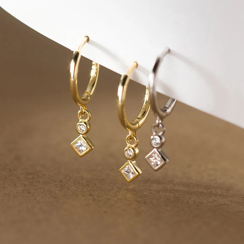 Egyptian style sterling silver earrings with Zirconia crystals