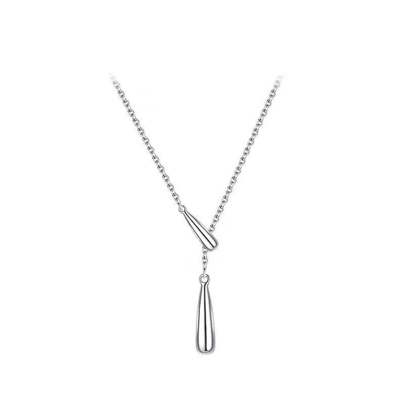 Sterling silver necklace in the shape of a drop of water