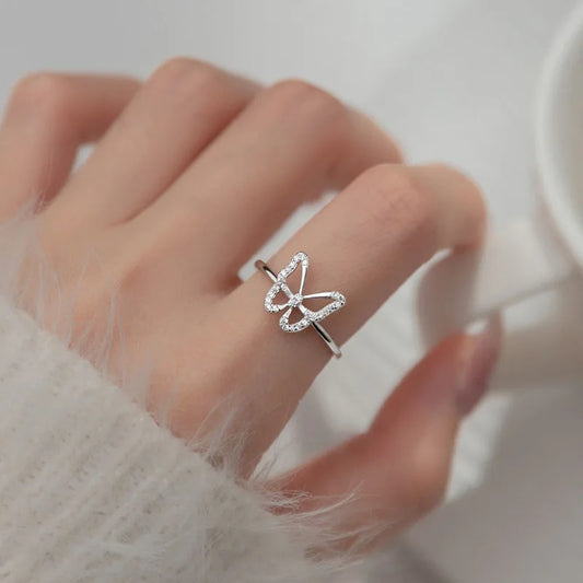 Pillangó formájú ezüst gyűrű