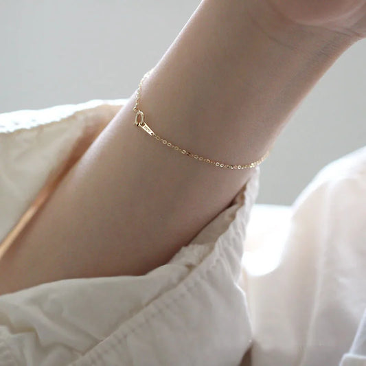 Minimalist gold-plated sterling silver bracelet