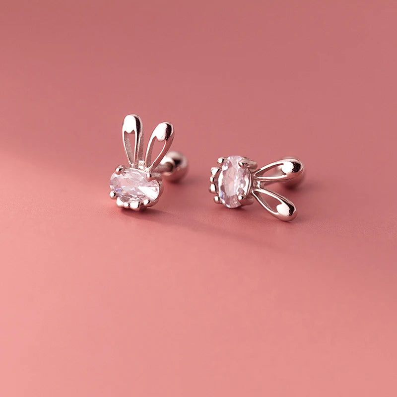 Sterling silver earrings in the shape of a bunny