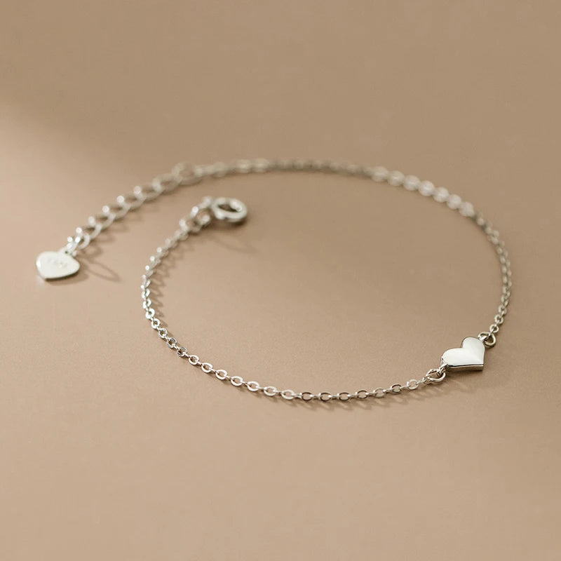 Heart shaped sterling silver bracelet