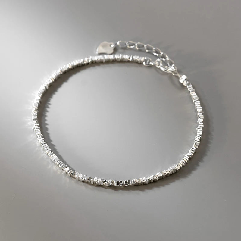 Sterling silver bracelet with a unique stone shape 