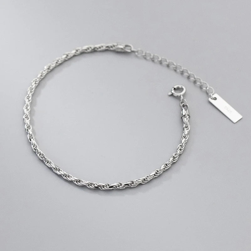 Braided effect sterling silver bracelet