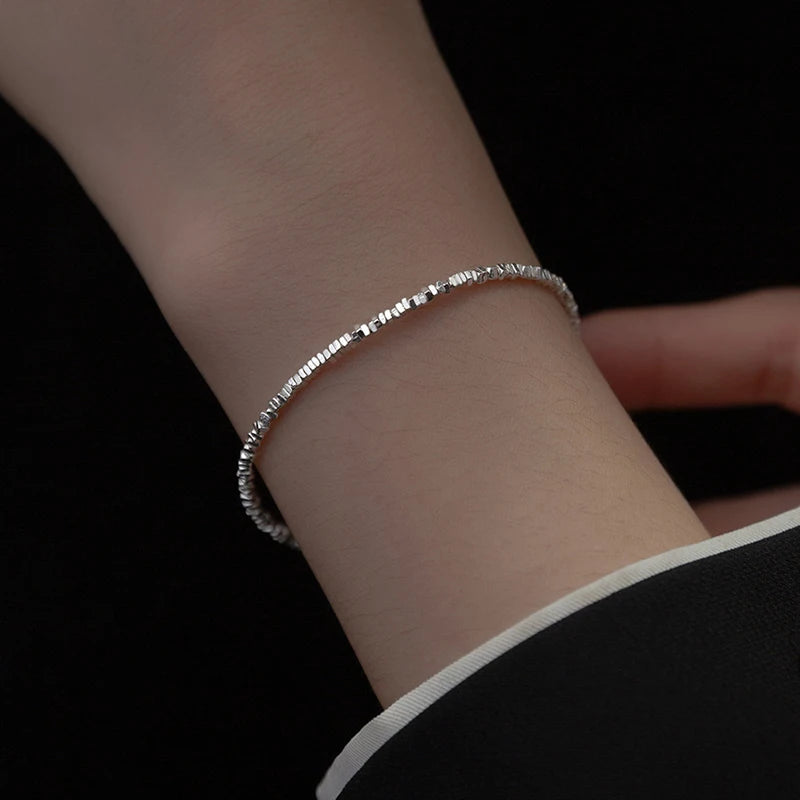 Sterling silver bracelet with a unique stone shape 