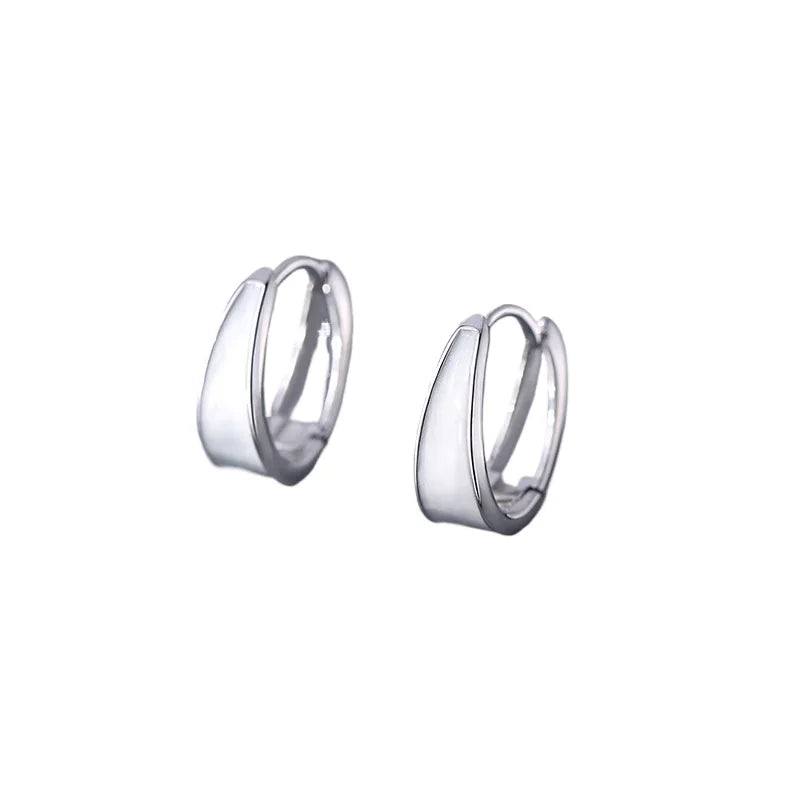 White special sterling silver hoop earrings