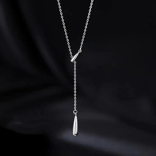 Sterling silver necklace in the shape of a drop of water