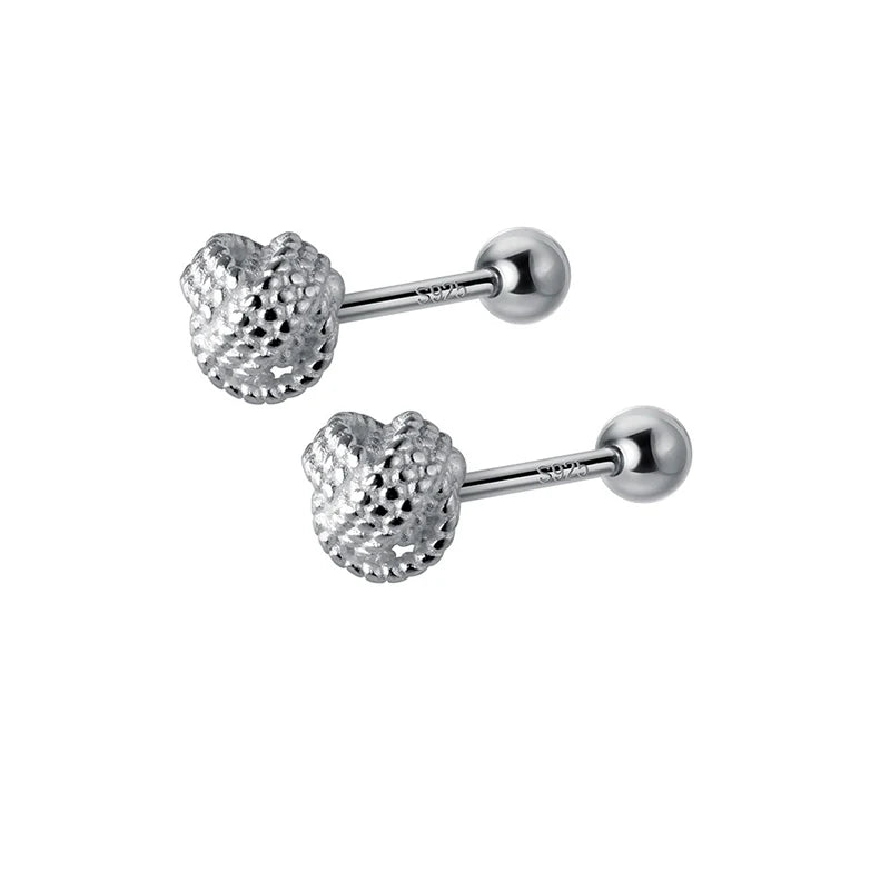 Sterling silver earrings with a special knot effect