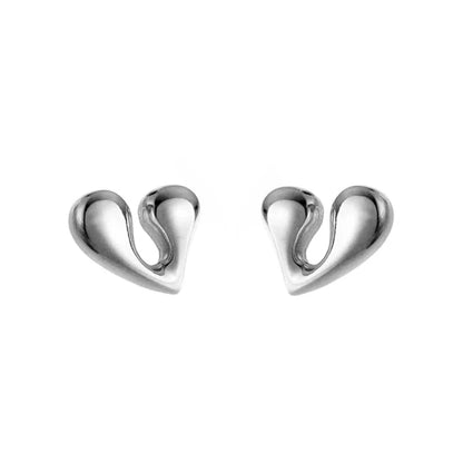 Burski Jewelry Asszimetrikus szivecskés sterling ezüst fülbevaló