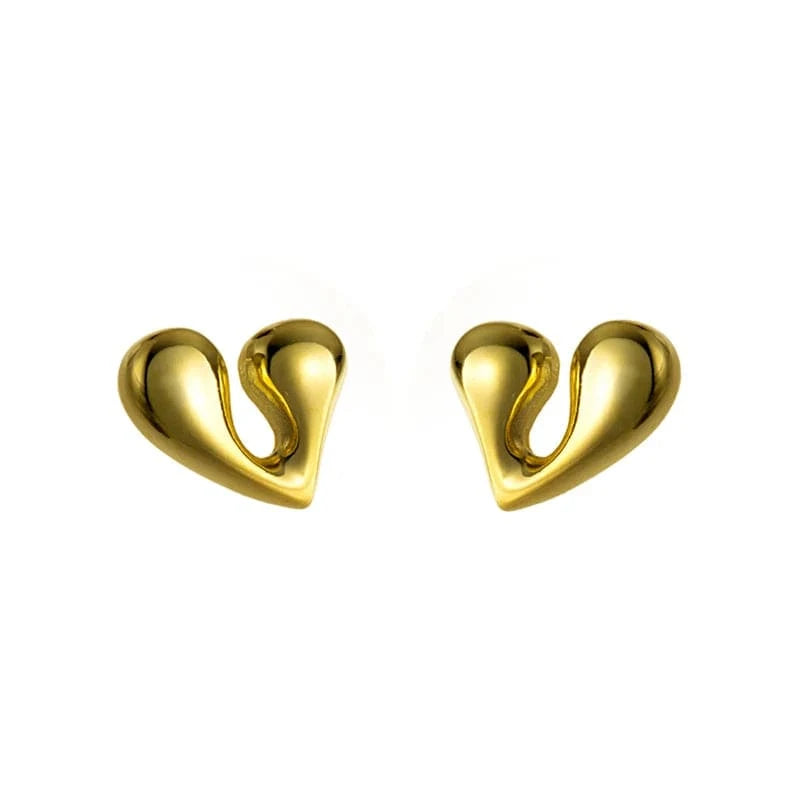 Burski Jewelry Asszimetrikus szivecskés sterling ezüst fülbevaló