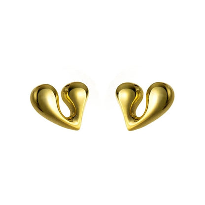 Burski Jewelry Asszimetrikus szivecskés sterling ezüst fülbevaló