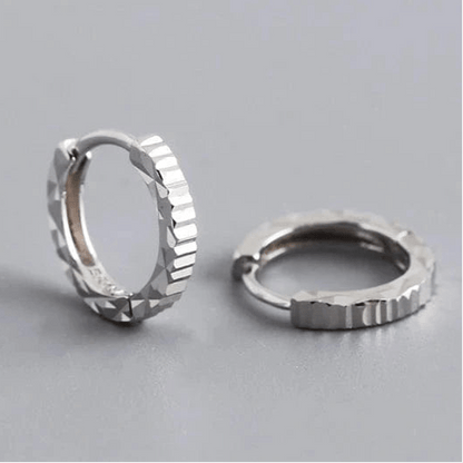Burski Jewelry Barázdált sterling ezüst karika-fülbevaló
