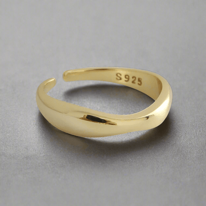 Burski Jewelry Arany Hullám hatású sterling ezüst gyűrű
