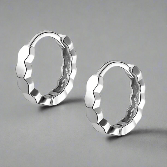 Burski Jewelry Minimalista hatszög formájú sterling ezüst fülbevaló