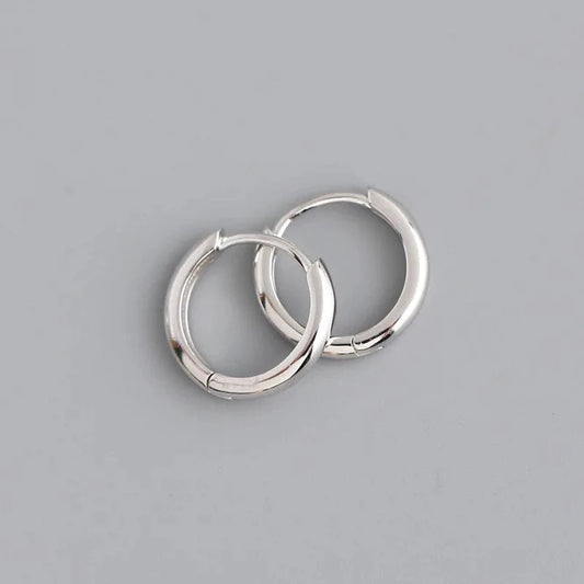 Burski Jewelry Ezüst / 10.5mm Minimalista sterling ezüst karika-fülbevaló