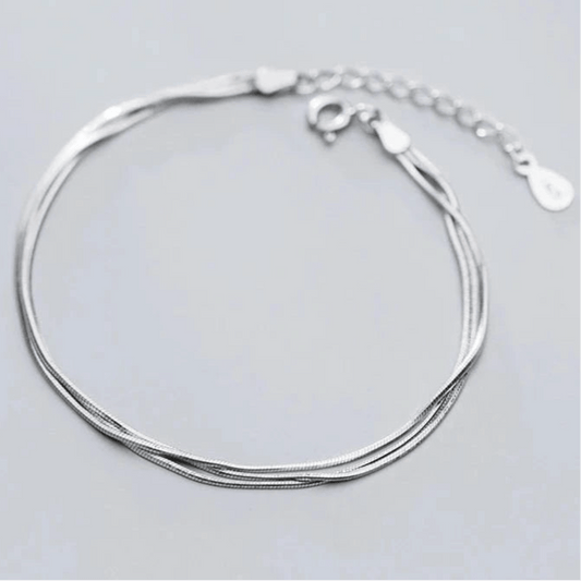 Burski Jewelry Tripla soros sterling ezüst karkötő