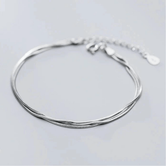 Burski Jewelry Tripla soros sterling ezüst karkötő